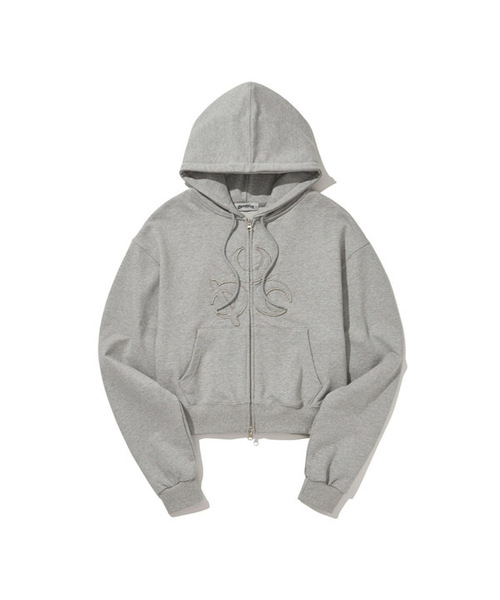 DAUSPICE Symbol Hoodie Zip-up Sweat Pants Vintage Black SET-UP Black 2
