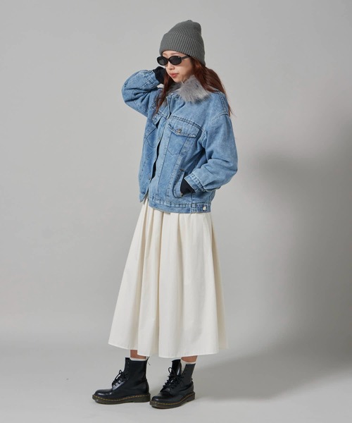 Chick（チック）の「Faux Fur Trim 2nd Denim Jacket / フェイクファー