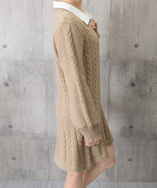 REDVALENTINO✨アンゴラウールニットワンピース　ケーブル編み　黒　XS REDVALENTINO✨アンゴラウールニットワンピース ケーブル編み 黒 XS