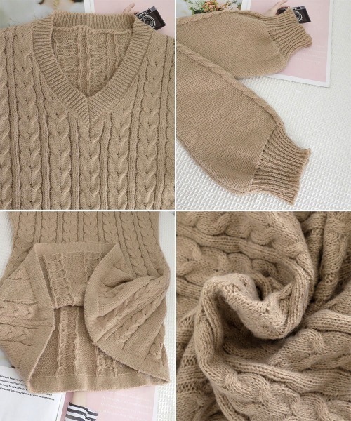 セール】ニットワンピース ケーブル編みミニワンピ（ワンピース