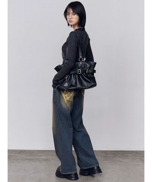 EMODA（エモダ）の「レースエッジフィットリブトップ（ニット/セーター・レディース・ブラック/アイボリー/グレー・FREE）」の7枚目の写真