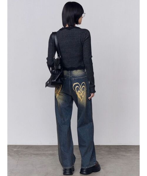 EMODA（エモダ）の「レースエッジフィットリブトップ（ニット/セーター・レディース・ブラック/アイボリー/グレー・FREE）」の8枚目の写真