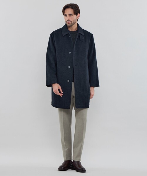 MACKINTOSH LONDON（マッキントッシュ ロンドン）の「【ROSLEY SL】【HEAT TWEED】ヒートツイードステンカラーコート（ステンカラーコート・メンズ・ダークネイビー/グレー系その他2・38/40）」の4枚目の写真