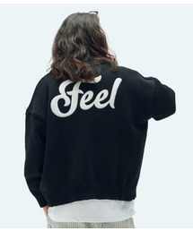FEELENUFF（フィルイナフ）の「FEEL LOGO CROPPED KNITJACKET BLACK（ニット/セーター）」