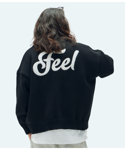FEELENUFF(フィルイナフ)の「FEEL LOGO CROPPED KNITJACKET BLACK(ニット/セーター・メンズ・その他・LARGE/X-LARGE)」の1枚目の写真