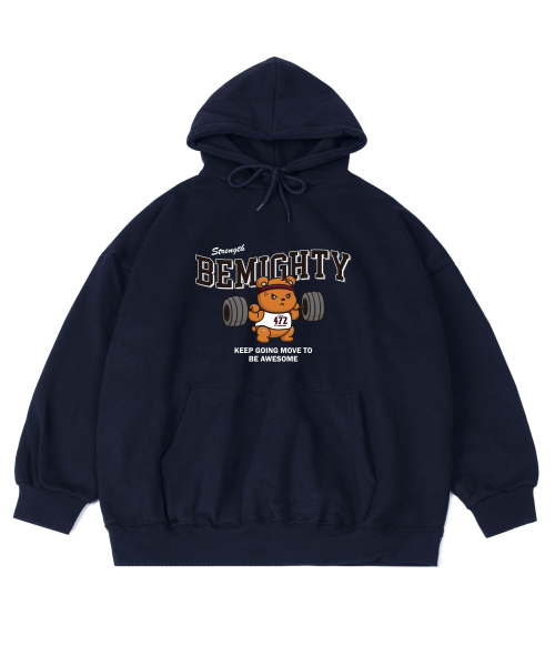 BEMIGHTY（ビーマイティー）の「バベルベア オーバーサイズ 起毛 フードパーカー [ライトグレー]（パーカー・メンズ・その他・LARGE/X-LARGE/XX-LARGE）」の3枚目の写真