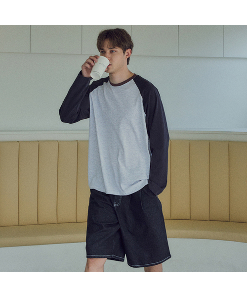 WEDNESDAY OASIS(ウェンズデーオアシス)の「レギュラースティッチスリーブTシャツ_3カラー(W25-TP11)(Tシャツ/カットソー・メンズ・ライトグレー/アイボリー/クリーム・MEDIUM/LARGE)」の1枚目の写真