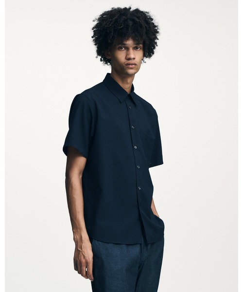 SOPHNET.（ソフネット）の「HIGH-TWIST REGULAR-FIT S/S SHIRT（シャツ/ブラウス・メンズ・ネイビー/オフホワイト・2/5/4/3/1）」の3枚目の写真