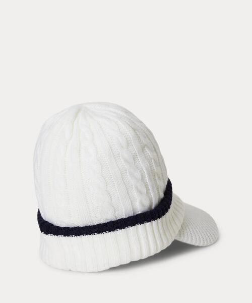 ロゴ ケーブルニット キャップ