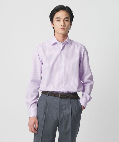 UNITED ARROWS（ユナイテッドアローズ）の「イージーケア AG ロンドンストライプ セミワイドカラーシャツ ー抗菌防臭ー（シャツ/ブラウス・メンズ・ライラック・40cm/39cm/41cm/38cm）」の12枚目の写真