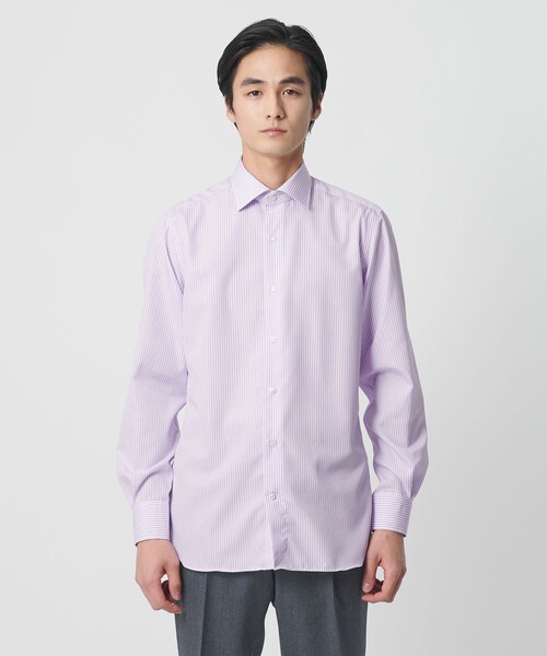 UNITED ARROWS（ユナイテッドアローズ）の「イージーケア AG ロンドンストライプ セミワイドカラーシャツ ー抗菌防臭ー（シャツ/ブラウス・メンズ・ライラック・40cm/39cm/41cm/38cm）」の4枚目の写真