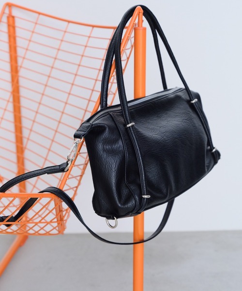 Shelly island（シェリーアイランド）の「スクエアミニボストンバッグ（ショルダーバッグ・レディース・ブラウン/ブラック・FREE）」の20枚目の写真