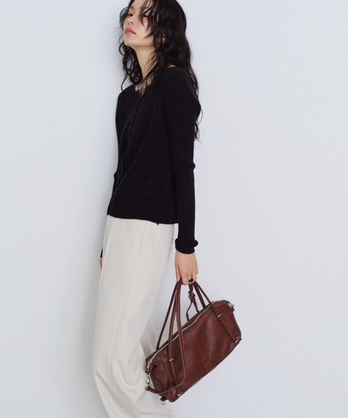 Shelly island（シェリーアイランド）の「スクエアミニボストンバッグ（ショルダーバッグ・レディース・ブラウン/ブラック・FREE）」の10枚目の写真