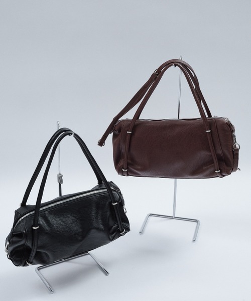 Shelly island（シェリーアイランド）の「スクエアミニボストンバッグ（ショルダーバッグ・レディース・ブラウン/ブラック・FREE）」の22枚目の写真