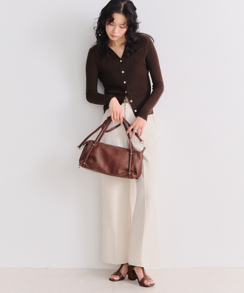 Shelly island（シェリーアイランド）の「スクエアミニボストンバッグ（ショルダーバッグ・レディース・ブラウン/ブラック・FREE）」の5枚目の写真