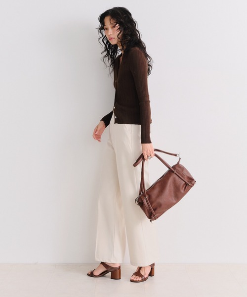 Shelly island（シェリーアイランド）の「スクエアミニボストンバッグ（ショルダーバッグ・レディース・ブラウン/ブラック・FREE）」の6枚目の写真