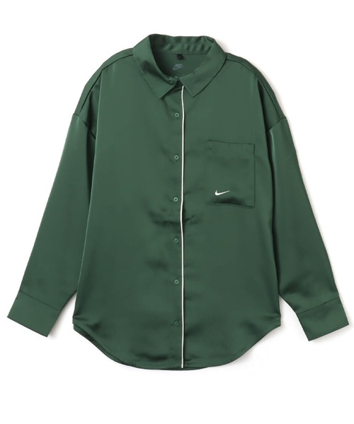 NIKE(ナイキ)の「NIKE AS W NSW OFFLN WVN STN LS TOP / ナイキ ウィメンズ NSW OFFLN ウーヴン STN L/S トップ 【SP】(シャツ/ブラウス・レディース・ブラック/グリーン・S/M/L)」の3枚目の写真