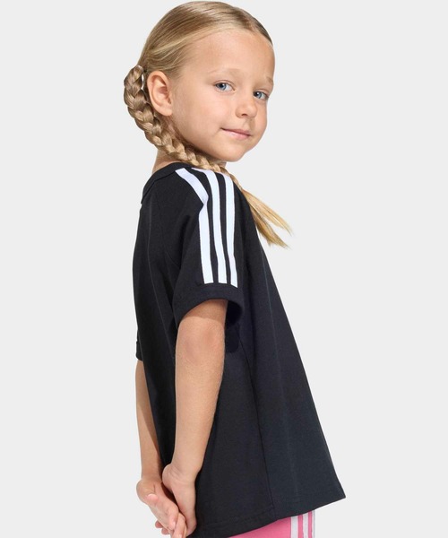 adidas（アディダス）の「スリーストライプ Tシャツ / アディダスオリジナルス adidas Originals（Tシャツ/カットソー・キッズ・ブラック・100/110/120/130）」の5枚目の写真
