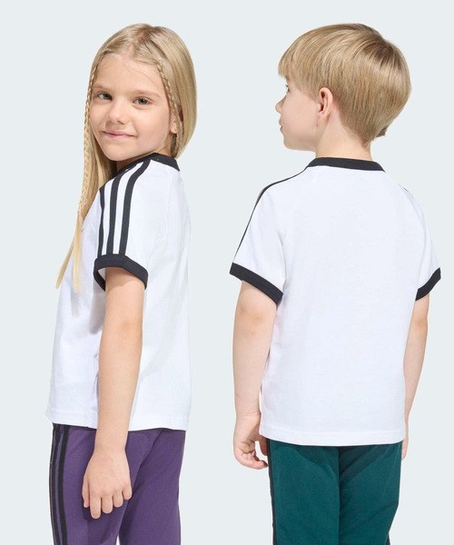 adidas(アディダス)の「スリーストライプ Tシャツ / アディダスオリジナルス adidas Originals(Tシャツ/カットソー・キッズ・ブラック・100/110/120/130)」の9枚目の写真