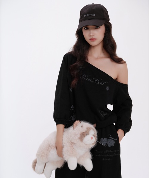 silent(and)（サイレントアンド）の「Angel Spray Sweat Tops（スウェット・レディース・ホワイト/ブラック・FREE）」の4枚目の写真