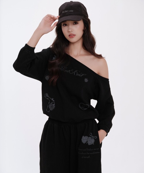 silent(and)（サイレントアンド）の「Angel Spray Sweat Tops（スウェット・レディース・ホワイト/ブラック・FREE）」の8枚目の写真