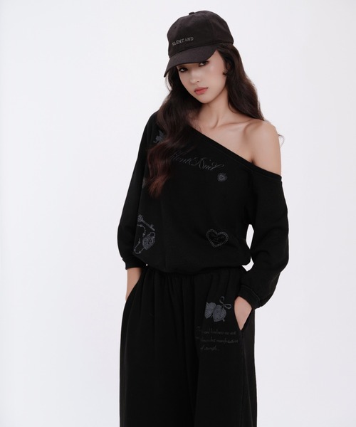 silent(and)（サイレントアンド）の「Angel Spray Sweat Tops（スウェット・レディース・ホワイト/ブラック・FREE）」の9枚目の写真