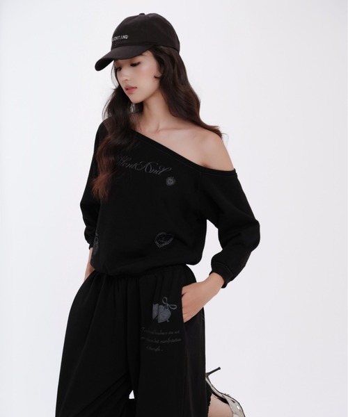 silent(and)（サイレントアンド）の「Angel Spray Sweat Tops（スウェット・レディース・ホワイト/ブラック・FREE）」の10枚目の写真