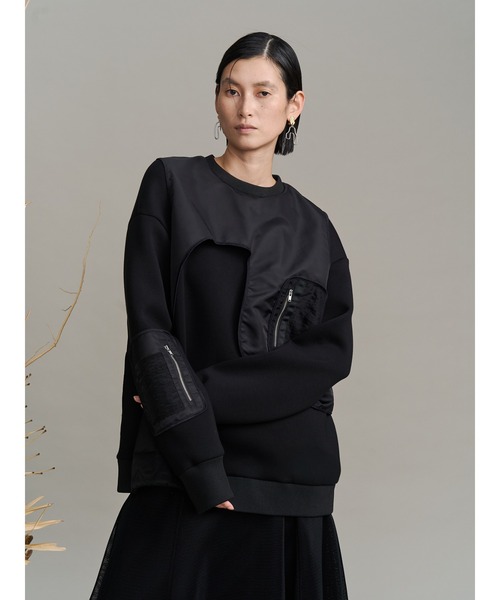 UN3D.(アンスリード)の「MA-1 VEST DOCKING SWEAT / MA-1ベストドッキングスウェット(スウェット・レディース・その他1/ブラック・36/38)」の1枚目の写真