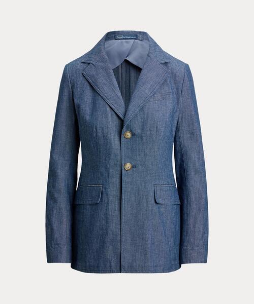 シングルブレステッド シャンブレー ブレザー（テーラードジャケット