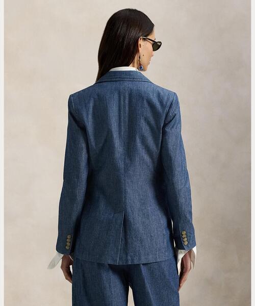 シングルブレステッド シャンブレー ブレザー（テーラードジャケット