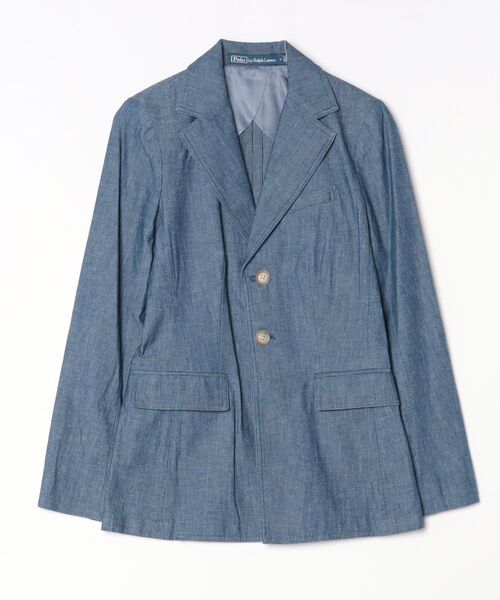 シングルブレステッド シャンブレー ブレザー（テーラードジャケット