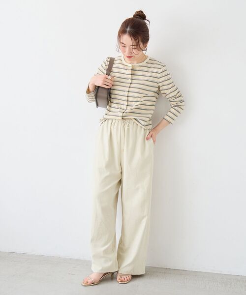le.coeur blanc(ルクールブラン)の「マルチボーダーリブカーデ(カーディガン/ボレロ・レディース・イエロー系その他/ブルー系その他3/ブラック系その他・38)」の5枚目の写真