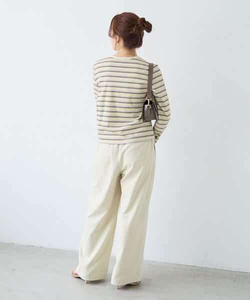 le.coeur blanc(ルクールブラン)の「マルチボーダーリブカーデ(カーディガン/ボレロ・レディース・イエロー系その他/ブルー系その他3/ブラック系その他・38)」の8枚目の写真