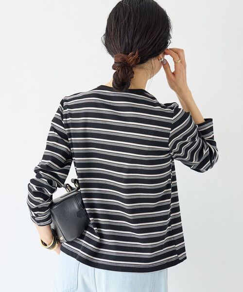 le.coeur blanc（ルクールブラン）の「マルチボーダーリブカーデ（カーディガン/ボレロ・レディース・イエロー系その他/ブルー系その他3/ブラック系その他・38）」の9枚目の写真