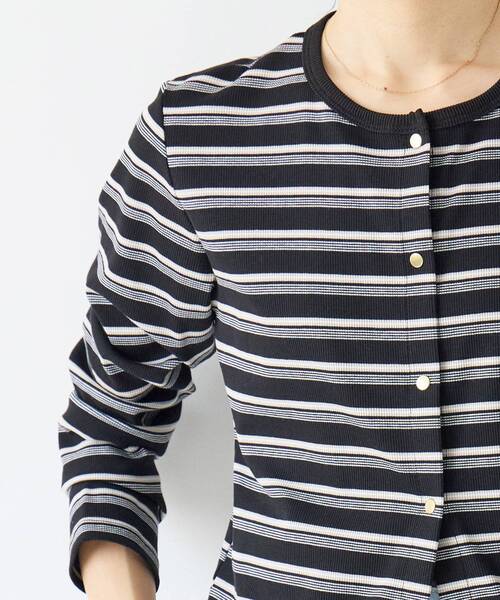 le.coeur blanc（ルクールブラン）の「マルチボーダーリブカーデ（カーディガン/ボレロ・レディース・イエロー系その他/ブルー系その他3/ブラック系その他・38）」の11枚目の写真