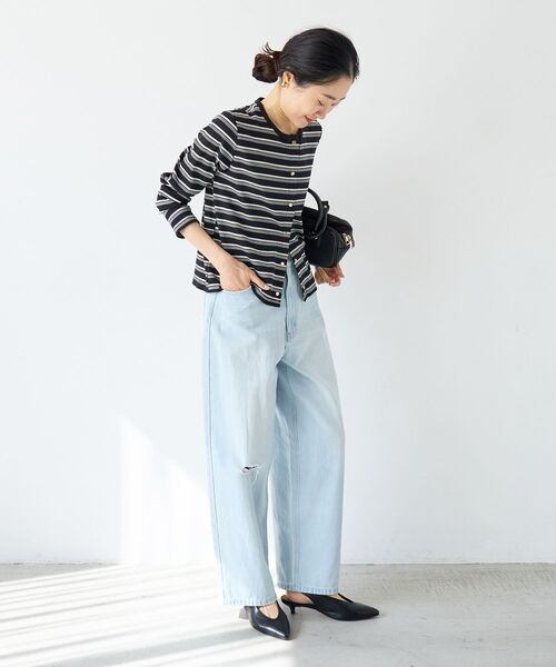 le.coeur blanc（ルクールブラン）の「マルチボーダーリブカーデ（カーディガン/ボレロ・レディース・イエロー系その他/ブルー系その他3/ブラック系その他・38）」の16枚目の写真