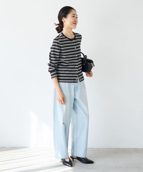 le.coeur blanc（ルクールブラン）の「マルチボーダーリブカーデ（カーディガン/ボレロ・レディース・イエロー系その他/ブルー系その他3/ブラック系その他・38）」の17枚目の写真