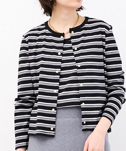 le.coeur blanc（ルクールブラン）の「マルチボーダーリブカーデ（カーディガン/ボレロ・レディース・イエロー系その他/ブルー系その他3/ブラック系その他・38）」の19枚目の写真