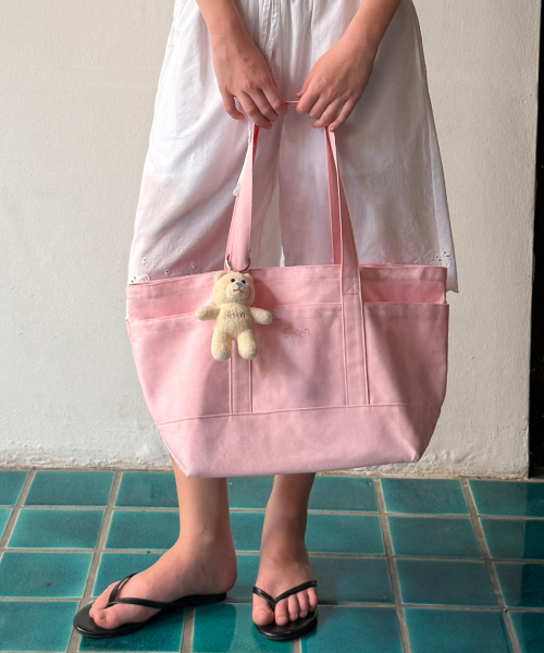 SINOON（シヌーン）の「Logo Tote Bag (Pink)（トートバッグ・レディース・ピンク・FREE）」の2枚目の写真