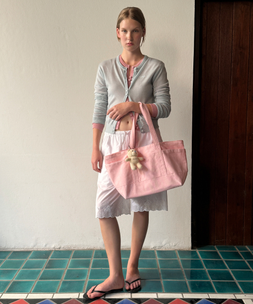SINOON（シヌーン）の「Logo Tote Bag (Pink)（トートバッグ・レディース・ピンク・FREE）」の3枚目の写真
