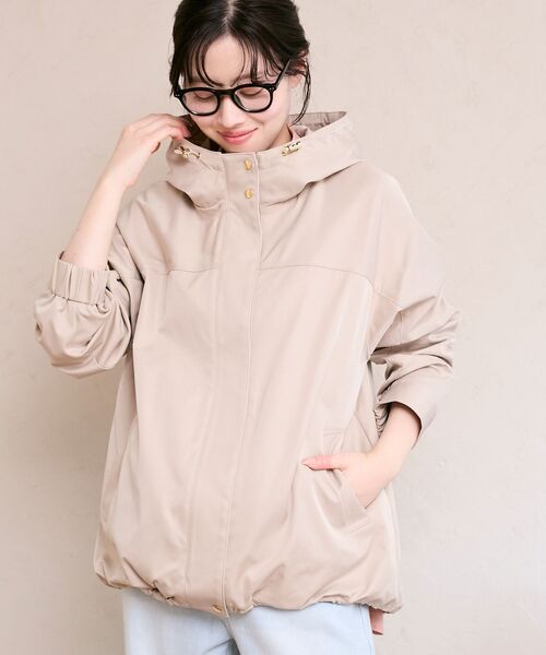 le.coeur blanc（ルクールブラン）の「ツイルストレッチフードブルゾン（ブルゾン・レディース・ネイビー/ベージュ/アイボリー・38）」の20枚目の写真