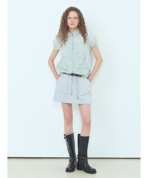 ETMON(エトモン)の「Curved Shirring Wind Jumper Mint Grey(ナイロンジャケット・レディース・その他・FREE)」の3枚目の写真