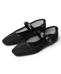 SIYAZU（シヤジュ）の「SIAC3049 メッシュメリージェーンシューズ_ブラック（バレエシューズ）」