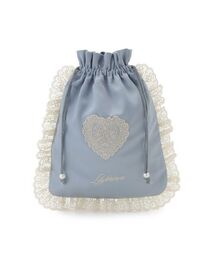 LILY BROWN（リリーブラウン）の「Love letterサテンレースポーチ（ポーチ）」