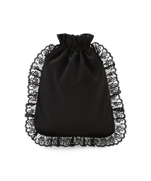 LILY BROWN（リリーブラウン）の「Love letterサテンレースポーチ（ポーチ・レディース・アイボリー/ライトブルー/ブラック・F）」の5枚目の写真