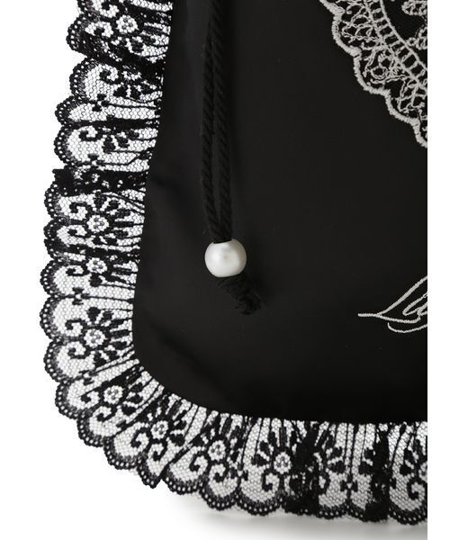 LILY BROWN（リリーブラウン）の「Love letterサテンレースポーチ（ポーチ・レディース・アイボリー/ライトブルー/ブラック・F）」の9枚目の写真