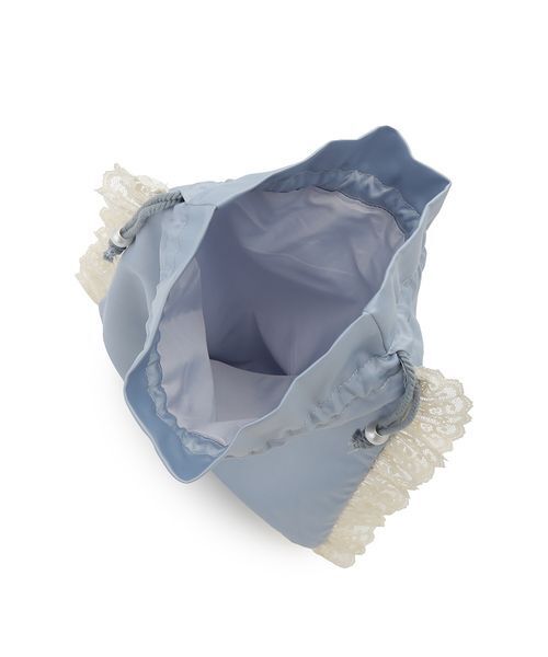 LILY BROWN（リリーブラウン）の「Love letterサテンレースポーチ（ポーチ・レディース・アイボリー/ライトブルー/ブラック・F）」の12枚目の写真