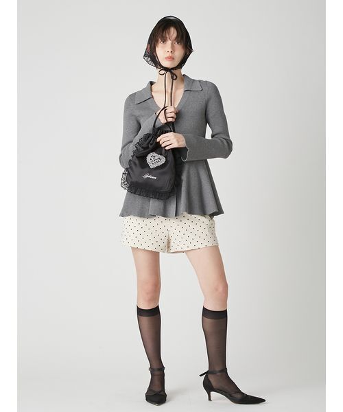 LILY BROWN（リリーブラウン）の「Love letterサテンレースポーチ（ポーチ・レディース・アイボリー/ライトブルー/ブラック・F）」の15枚目の写真