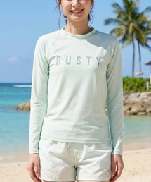 RUSTY（ラスティ）の「【RUSTY/ラスティー】レディース長袖ラッシュガード/水陸両用　バックプリント　ワンポイントロゴ　水着（ラッシュガード）」