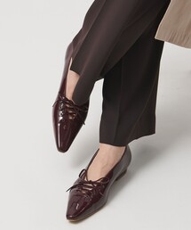 UNITED ARROWS | エナメル レースアップ フラットシューズ(パンプス)